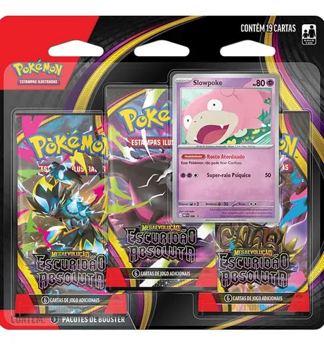 Pokémon TCG — Blister Triplo Megaevolução: Escuridão Absoluta (Slowpoke)
