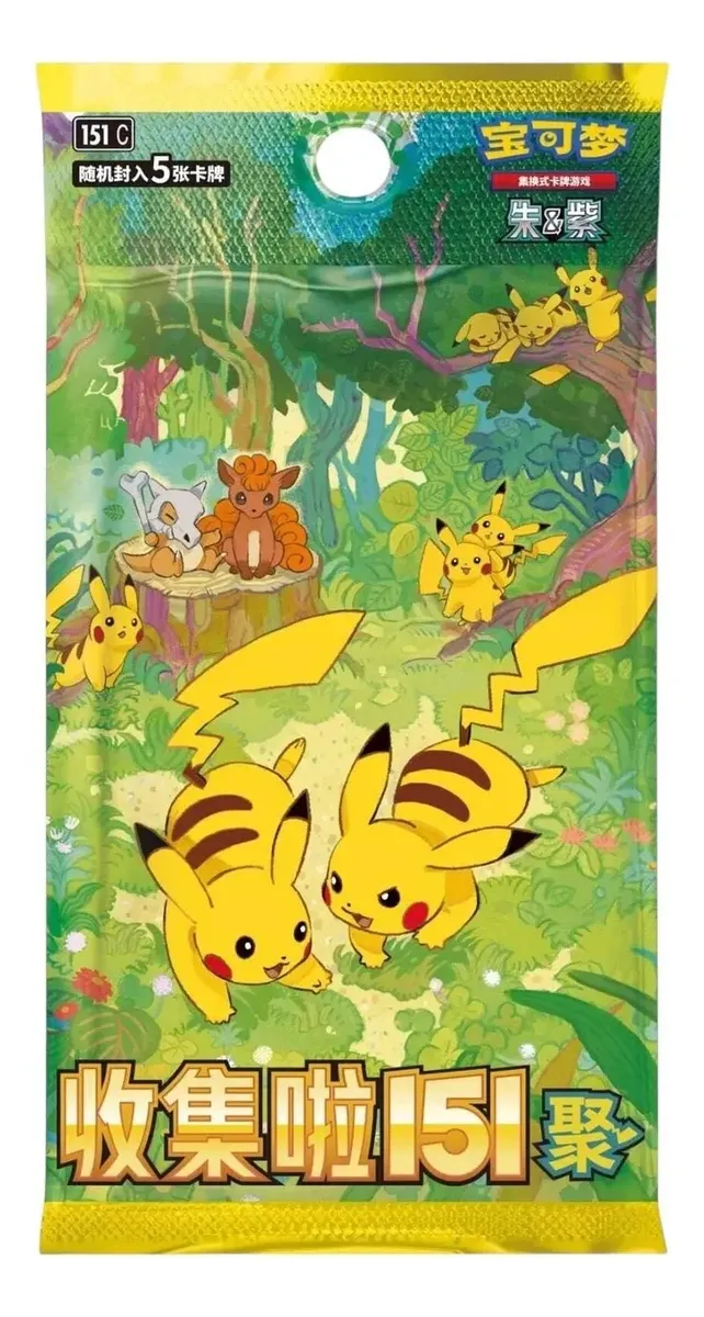 Pokémon TCG Collect 151 Surprise 151C — booster individual chinês com arte de Pikachu