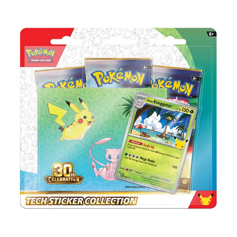 Pokémon TCG — Blister Triplo com Adesivos: Exeggutor de Alola (Celebração de 30 Anos, Português)